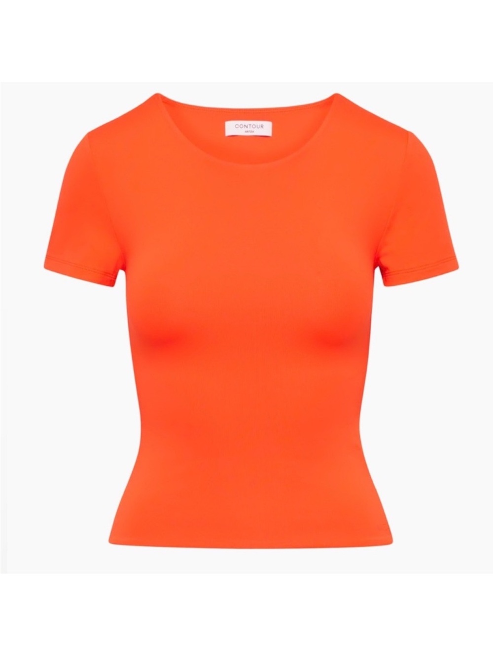 Aritzia Contour Short Sleeve Crew Neck Top - Bright Orange